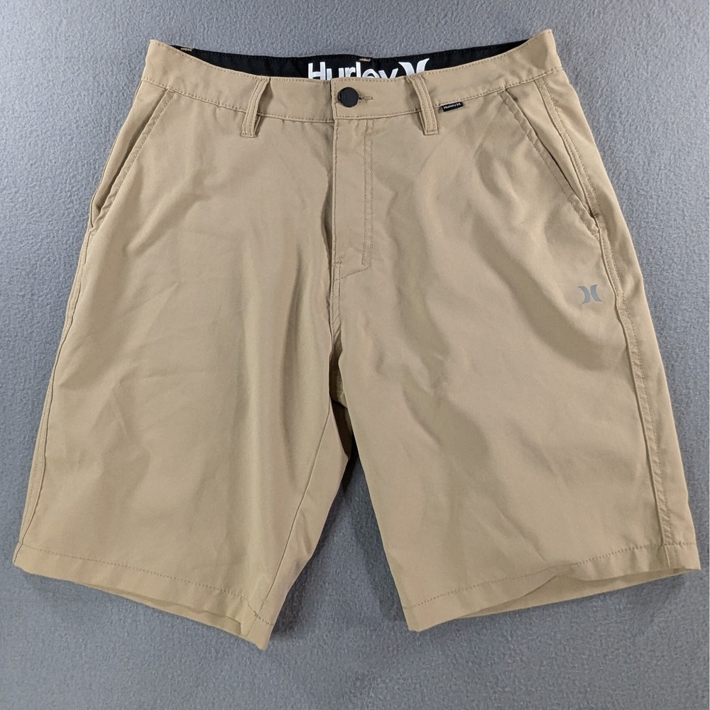 Hurley Hybrid Shorts Mens 32 Tan Khaki Quick Dry Boardshorts HSP21VMB-02046